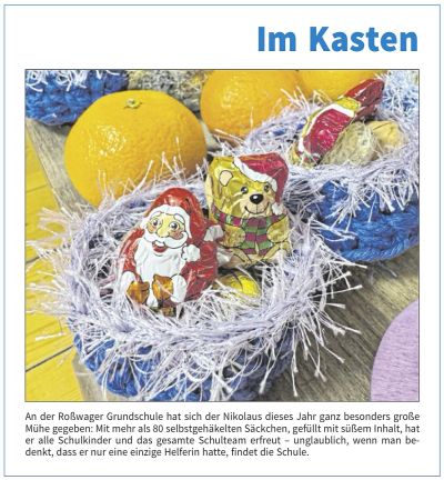Der Nikolaus an der Roßwager Grundschule